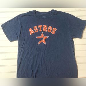 Fruit of the Loom Astros T-Shirt Medium Blue‎ and Orange 100% Cotton Distressed